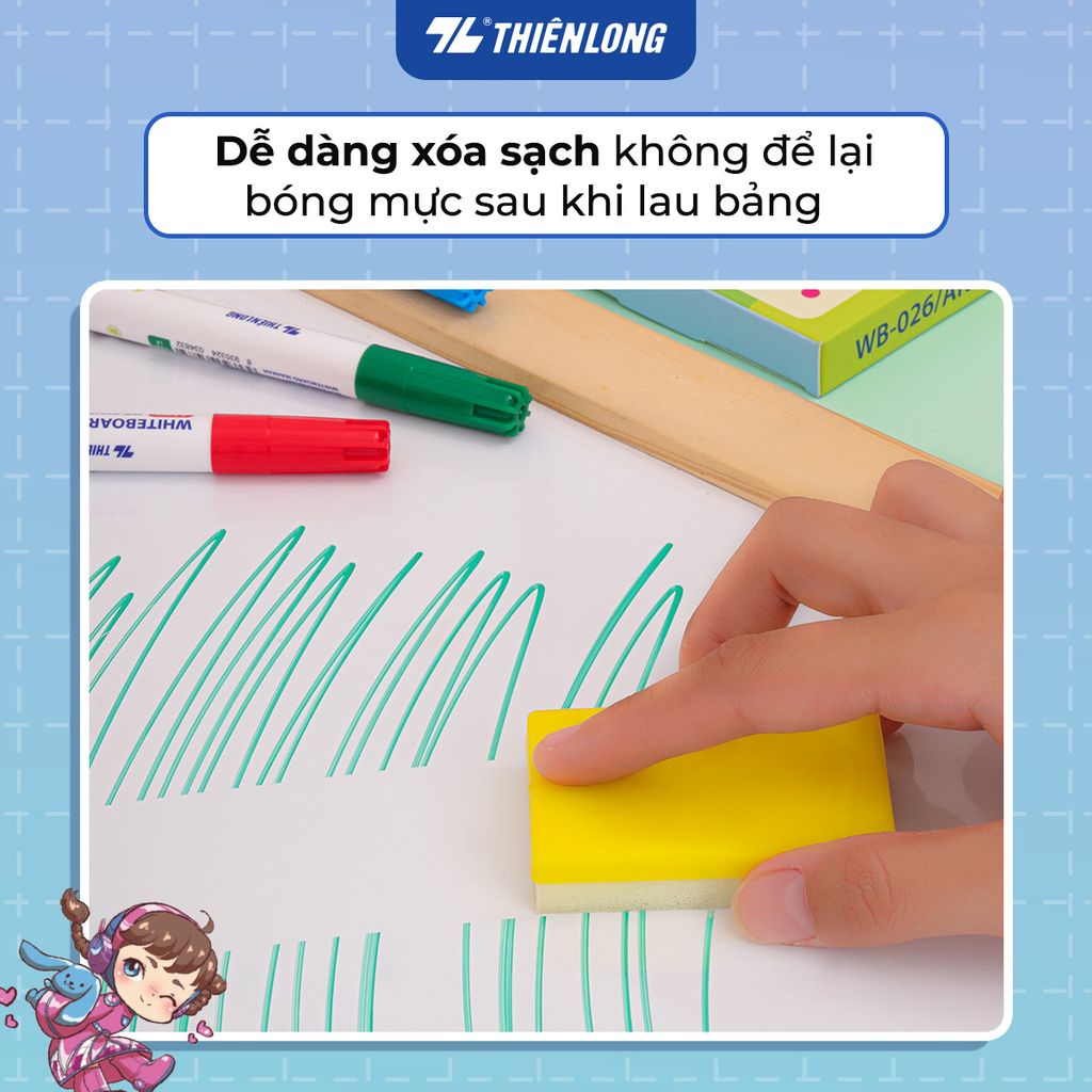 Hộp 7 Bút lông bảng - Whiteboard Marker Thiên Long WB-026/AK - Phiên bản Akooland