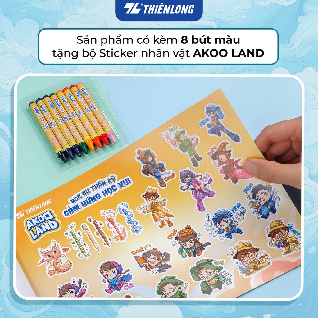 Bộ tập tô màu tương tác 3D Thiên Long Colokit COB-C034/AK - Nhân vật Akooland thế giới học cụ thần kỳ
