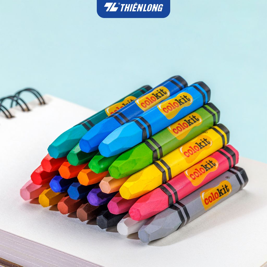 Bút sáp dầu 12/18/24 màu - Hexagonal Oil Pastels Thiên Long Colokit - Tiêu chuẩn châu Âu