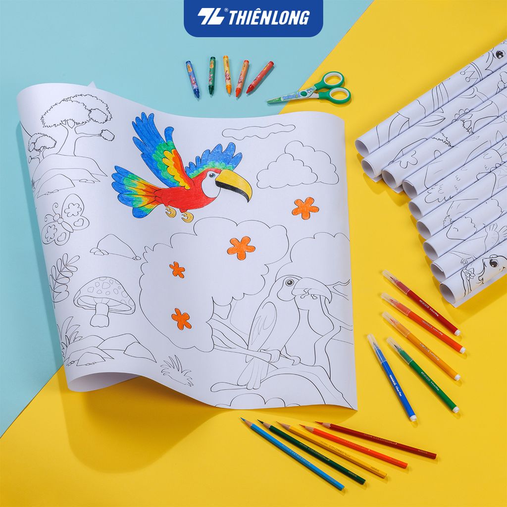 Tranh cuộn tô màu DIY Thiên Long Colokit - Hình ảnh dễ thương, đa dạng chủ đề hơn