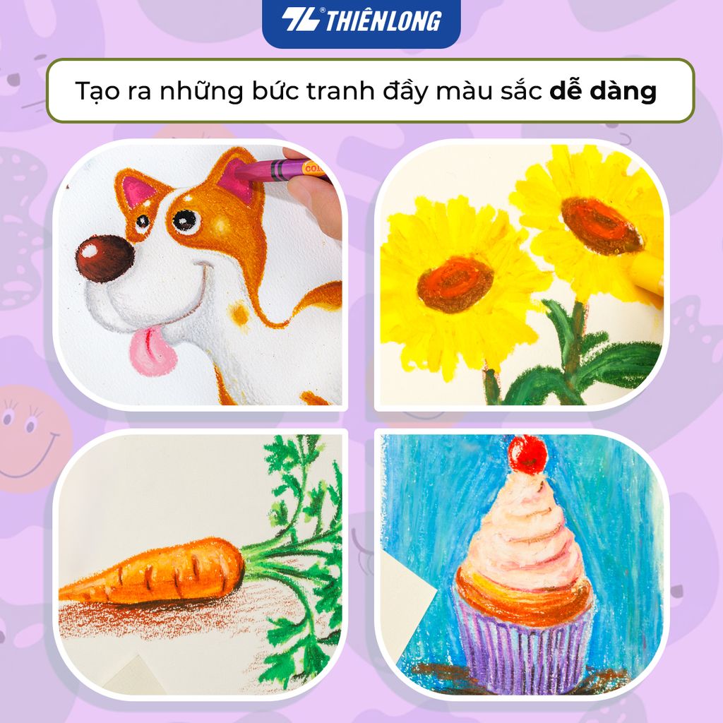 Bút sáp dầu 12/18/24 màu - Hexagonal Oil Pastels Thiên Long Colokit - Tiêu chuẩn châu Âu