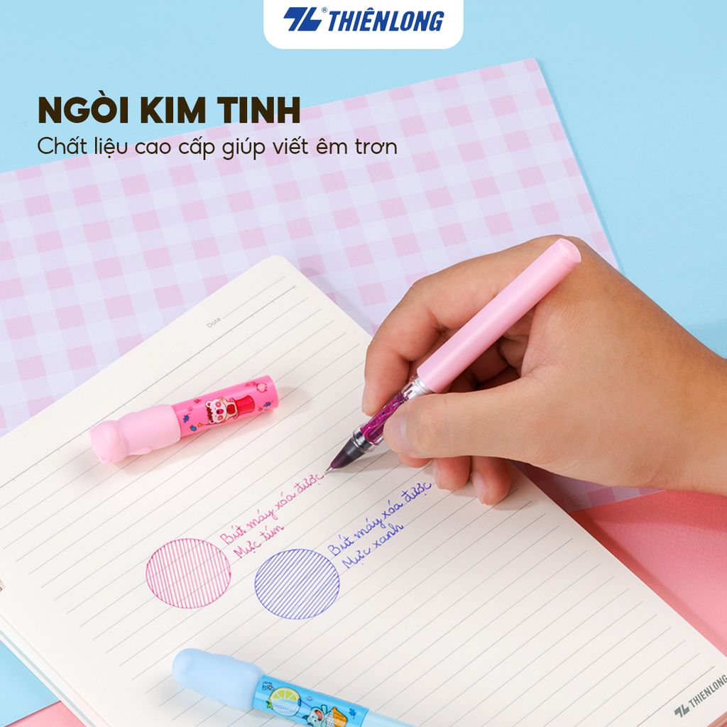 Bút máy xóa được Mazzic Thiên Long FTCE-001 - Ngòi cải tiến, trơn, êm với ống mực không lắng cặn