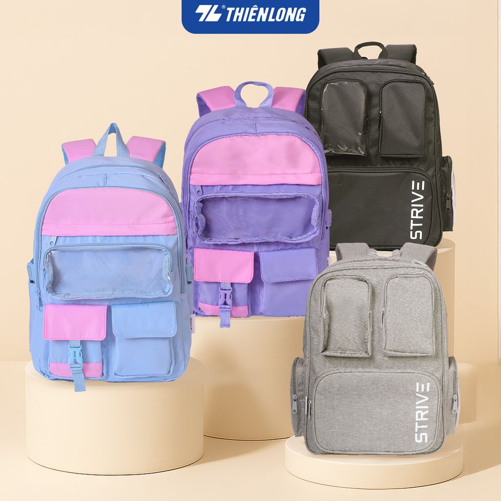 Cặp học sinh Strive Thiên Long - Balo teen thời trang, phù hợp đi học, đi chơi, đệm mút êm