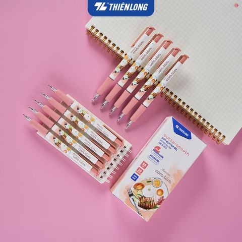Combo 20 Bút gel B - Buttersmooth Gel Thiên Long GELB-033 - Premium Tip viết êm, trơn - Mực Xanh - Phiên bản Cơm tấm, Bánh mì, Phở tái