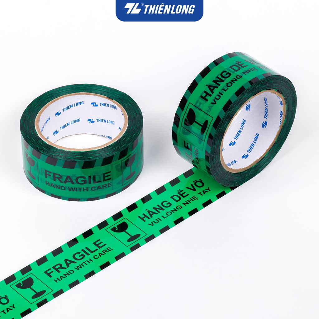 Băng keo hàng dễ vỡ Fragile Handle With Care Thiên Long BKD-001 - 50m