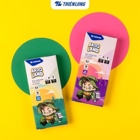 Bút lông kim Thiên Long FL-04/AK - Nét viết 0.3mm mảnh nhỏ Mực đều liên tục, nhân vật Akooland Tahi