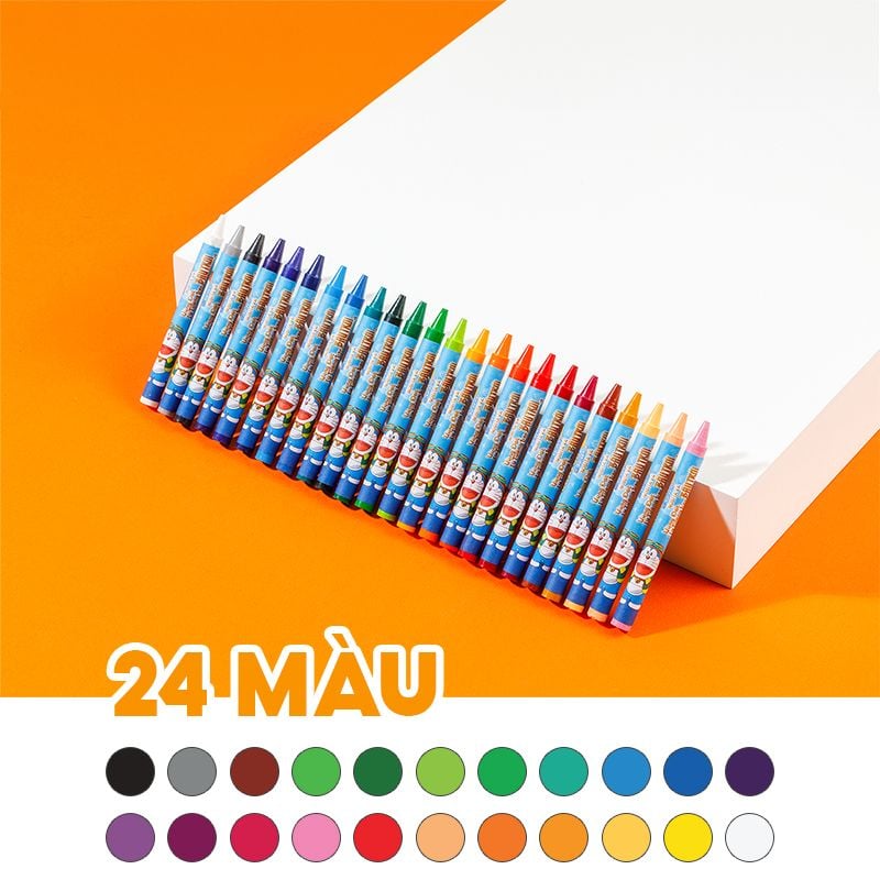 Sáp 24 màu Thiên Long Colokit Doraemon CR-C06/DO - Tiêu chuẩn Mỹ - Phiên bản Nobita's Sky Utopia 2023