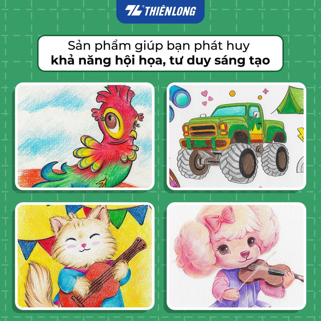 Bút chì 12/18/24 màu Wood Free - Colored Pencils Thiên Long Colokit - Nhân vật Cici Akooland thế giới học cụ thần kỳ