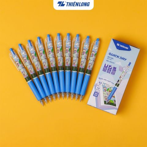 Combo 20 Bút gel Quick Dry Thiên Long Gel-033/V1 - Mực khô siêu nhanh - Họa tiết thời trang
