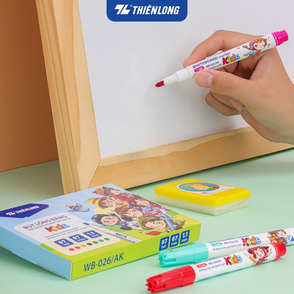 Hộp 7 Bút lông bảng - Whiteboard Marker Thiên Long WB-026/AK - Phiên bản Akooland