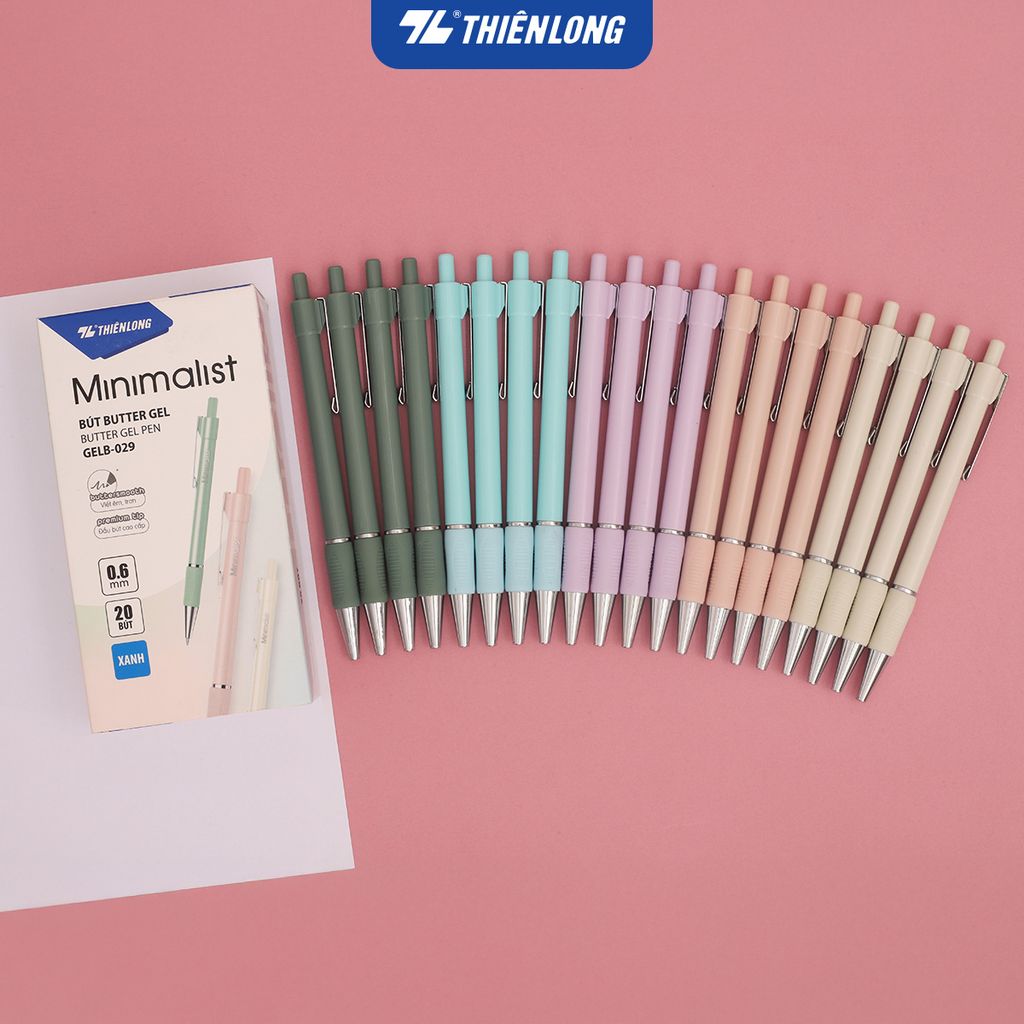 Bút gel B - Minimalist Butter Gel Thiên Long - Premium tip - Mực Xanh - Màu thân ngẫu nhiên