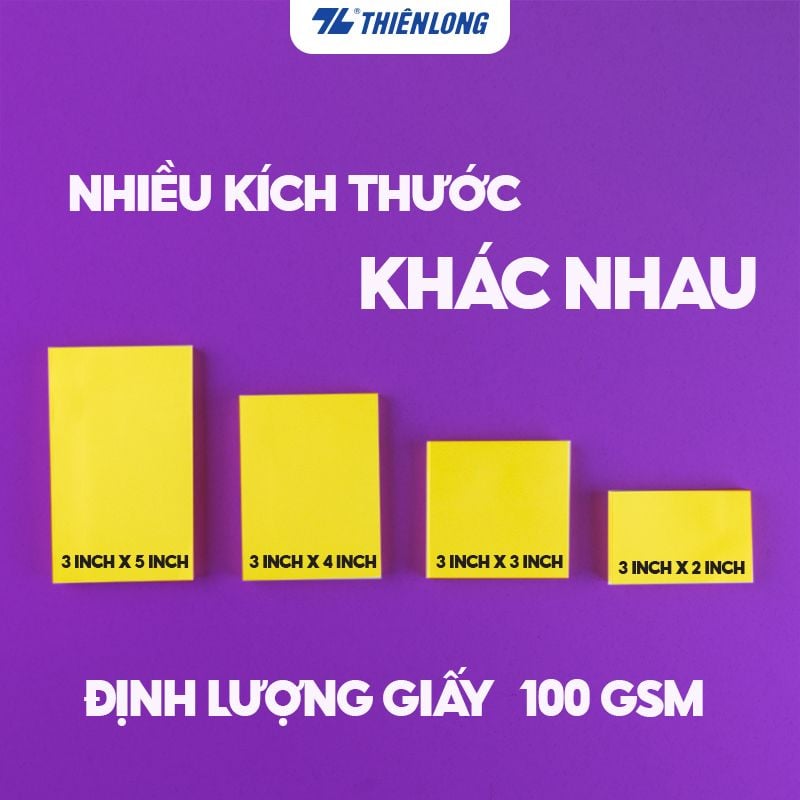 Giấy ghi chú - Giấy notes Pastel Thiên Long - Nhiều kích thước