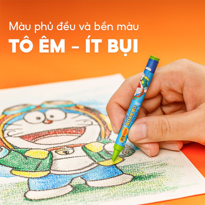 Sáp 24 màu Thiên Long Colokit Doraemon CR-C06/DO - Tiêu chuẩn Mỹ - Phiên bản Nobita's Sky Utopia 2023