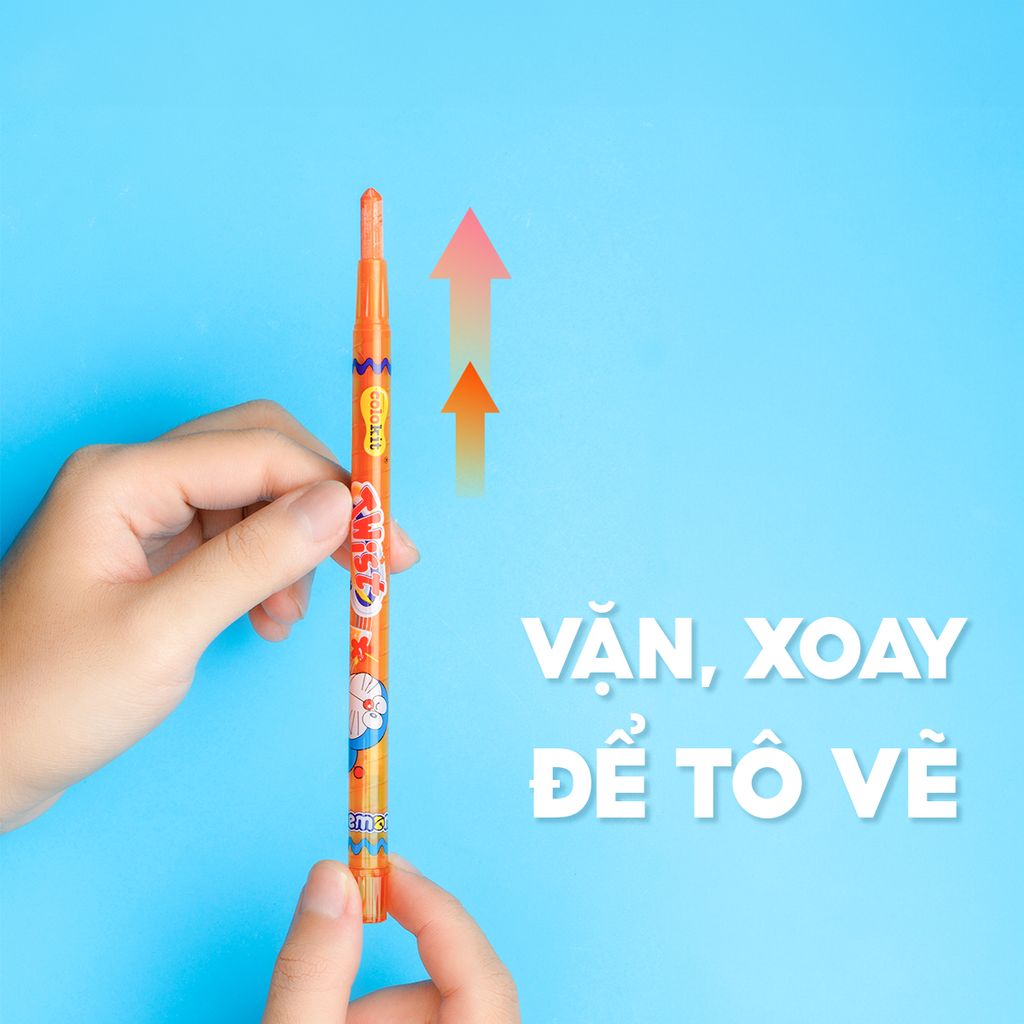 Bút sáp vặn 18 màu Colokit Doraemon TCR-C05/DO
