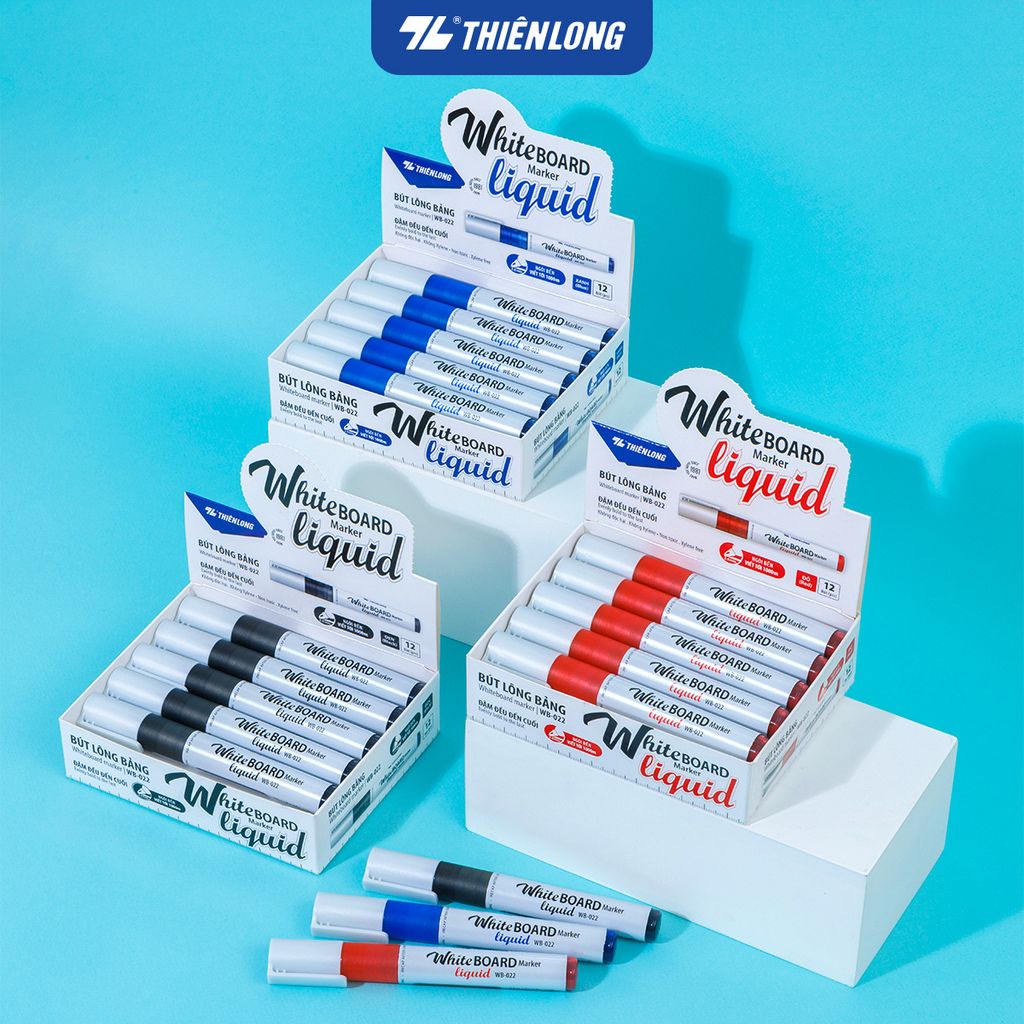 Combo 12 Bút lông bảng - Whiteboard Marker Liquid Thiên Long WB-022 - Không Xylene