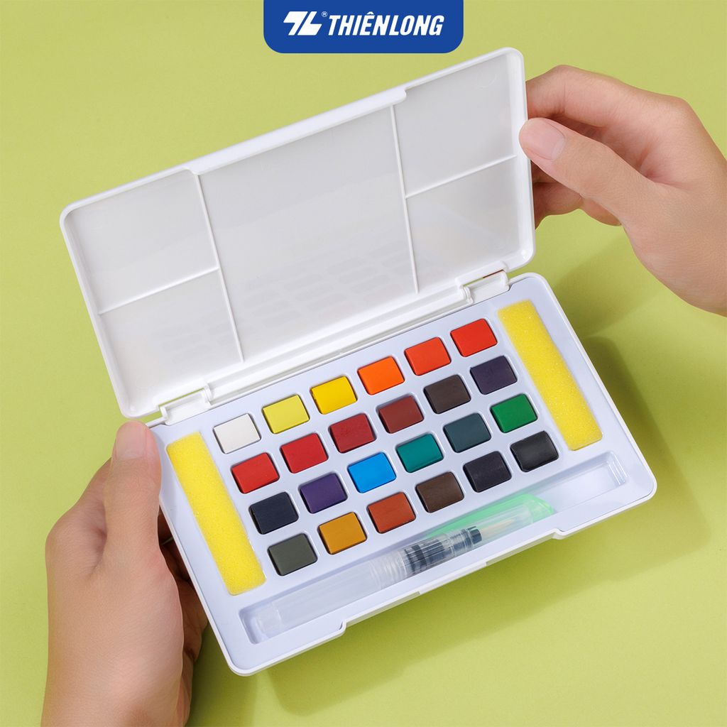 Màu nước nén 12/18/24 màu - Solid Water Color Thiên Long Colokit - Đạt tiêu chuẩn châu Âu