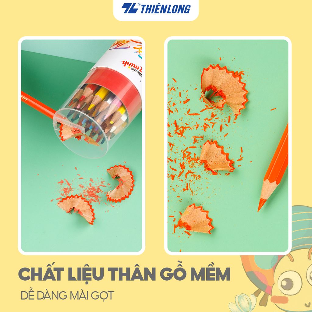 Bút chì màu chuyên nghiệp dạng lon 12/24/36 màu Thiên Long Colokit - Tiêu chuẩn châu Âu