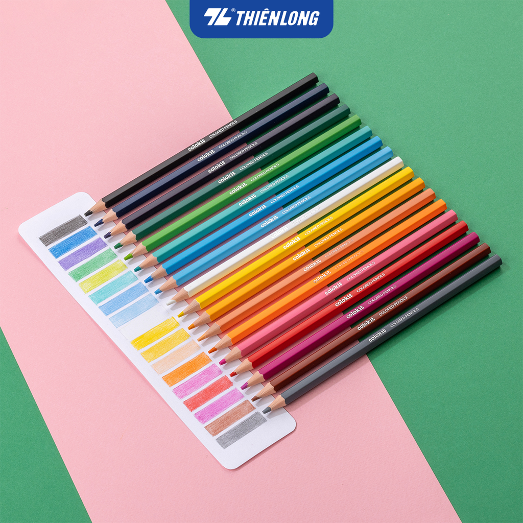 Bút chì 12/18/24 màu Wood Free - Colored Pencils Thiên Long Colokit - Nhân vật Cici Akooland thế giới học cụ thần kỳ
