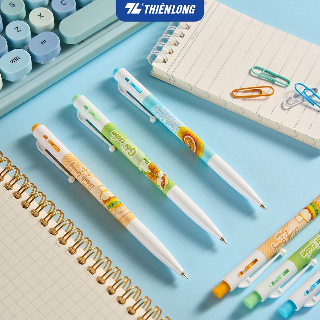 Combo 20 Bút gel B - Buttersmooth Gel Thiên Long GELB-034 - Premium Tip viết êm, trơn - Mực Xanh - Phiên bản Bánh tráng trộn, Bánh tráng nướng, Gỏi cuốn