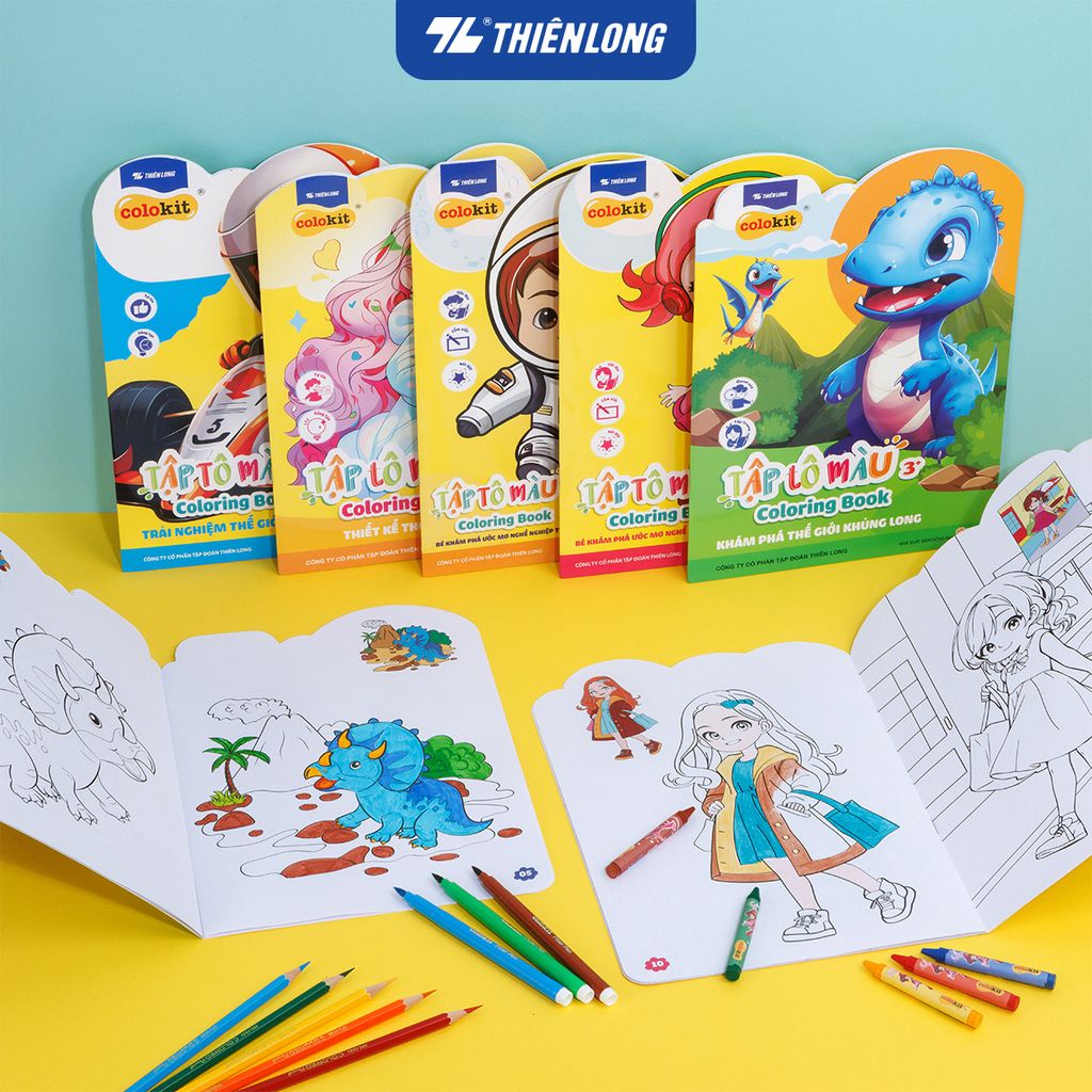 Tập tô màu - Coloring Book Thiên Long Colokit - Dành cho bé 3-6 tuổi
