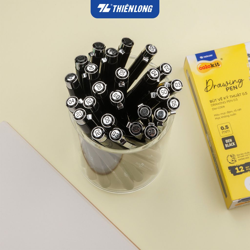 Bút kim kỹ thuật - Drawing Pen Thiên Long Colokit - Mực kháng nước, đậm, rõ nét