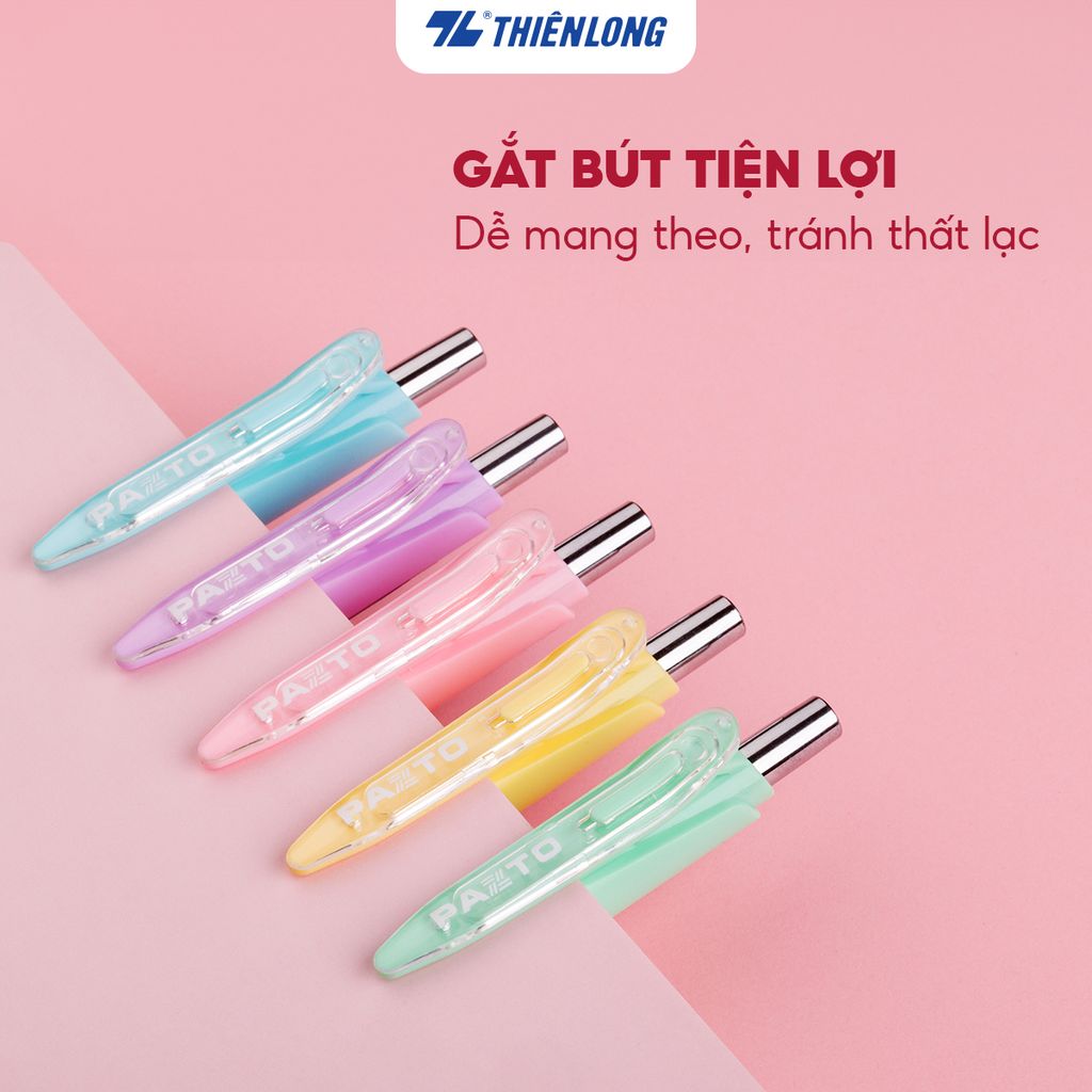 Bút gel B màu Pastel Thiên Long Pazto GEL-B015 - Mực xanh (5 cây)
