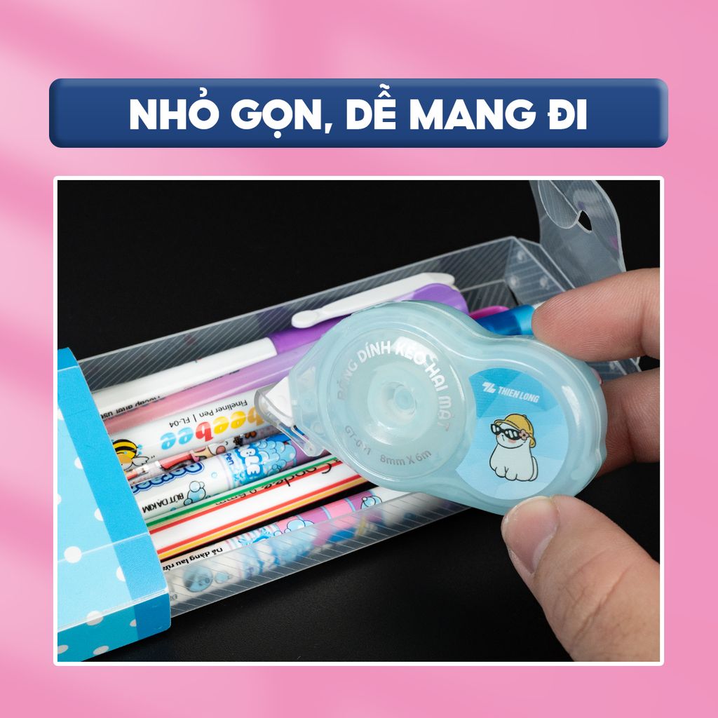 Băng keo - Băng dính kéo 2 mặt Thiên Long GT-001 (Màu ngẫu nhiên)