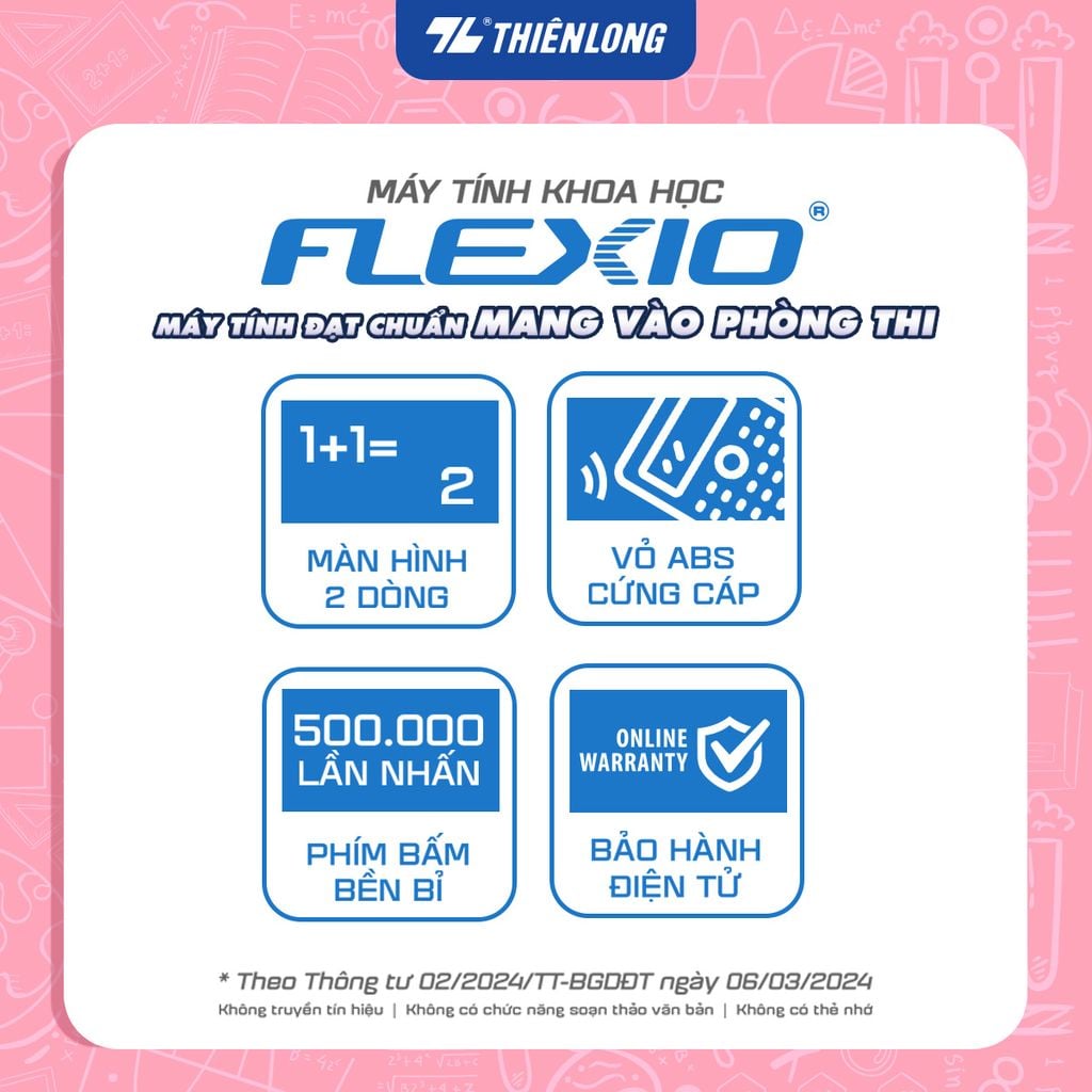 Máy tính khoa học Thiên Long Flexio Fx509VN - Có hơn 240 tính năng