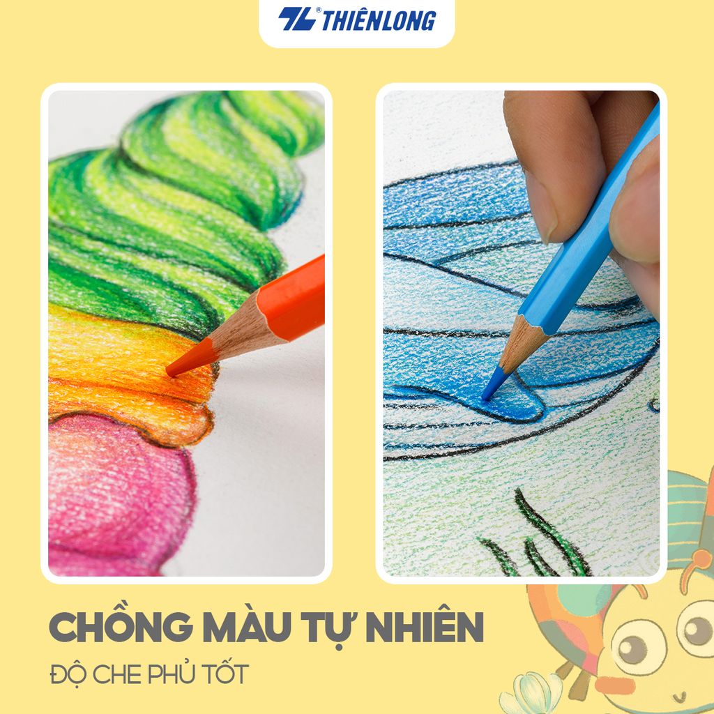 Bút chì màu chuyên nghiệp dạng lon 12/24/36 màu Thiên Long Colokit - Tiêu chuẩn châu Âu