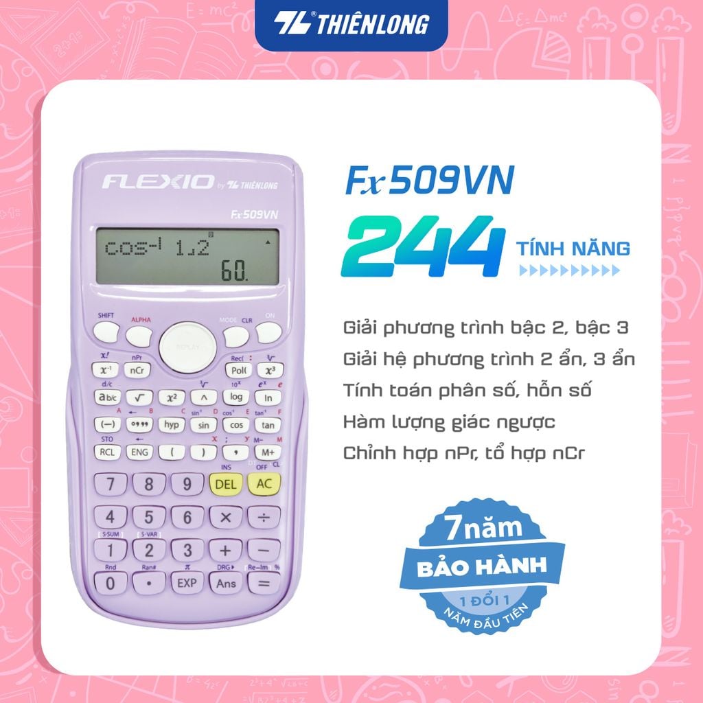 Máy tính khoa học Thiên Long Flexio Fx509VN - Có hơn 240 tính năng