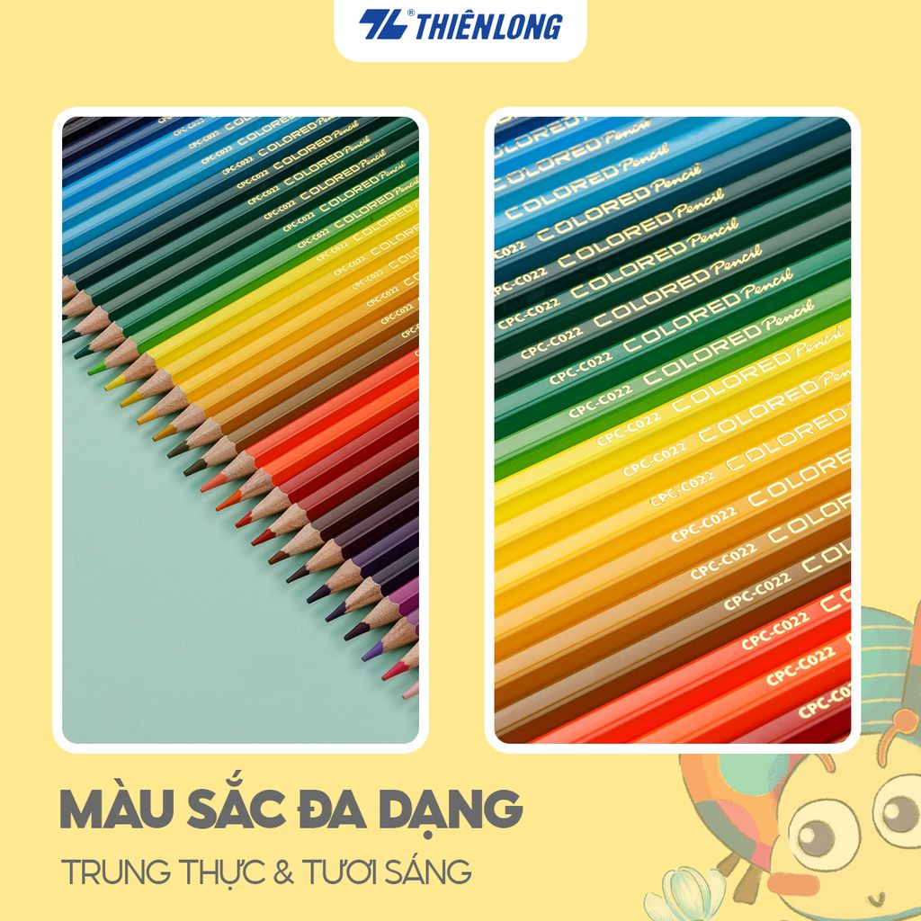 Bút chì màu chuyên nghiệp dạng lon 12/24/36 màu Thiên Long Colokit - Tiêu chuẩn châu Âu