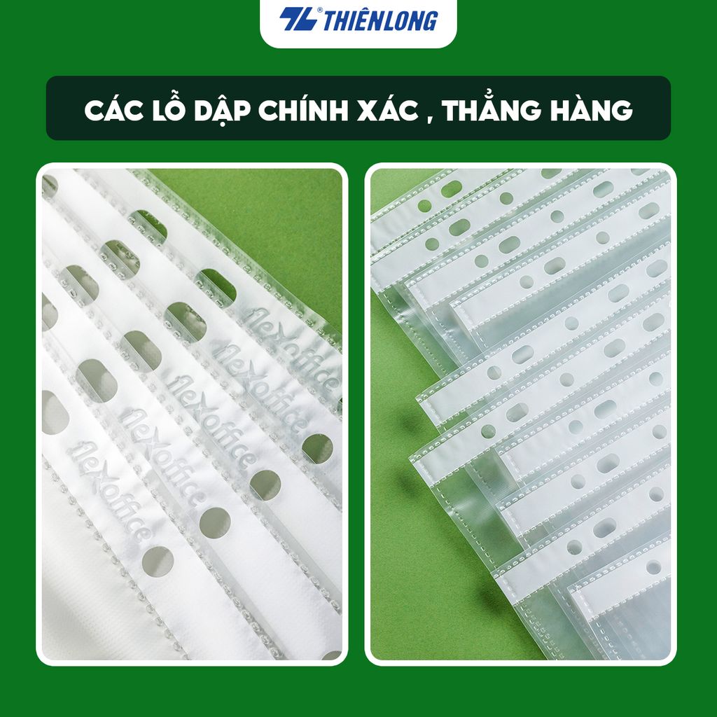 Bìa lỗ không viền A4 Flexoffice FO-CS02