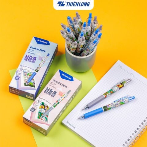 Combo 20 Bút gel Quick Dry Thiên Long Gel-033/V1 - Mực khô siêu nhanh - Họa tiết thời trang