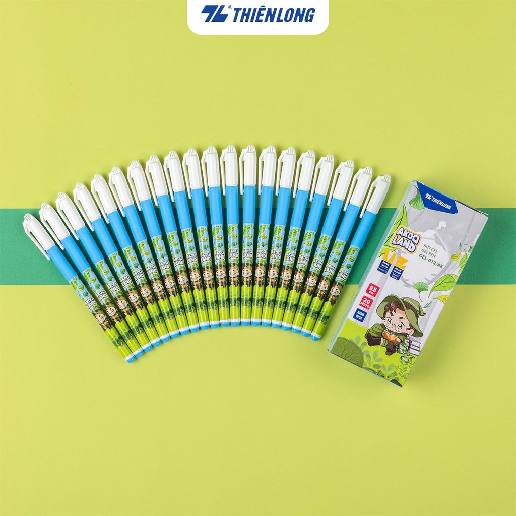 Bút gel Thiên Long GEL-012/AK - Nét viết 0.5mm êm mượt, đầu bút cao cấp, mực đều liên tục, nhân vật Akooland Tahi