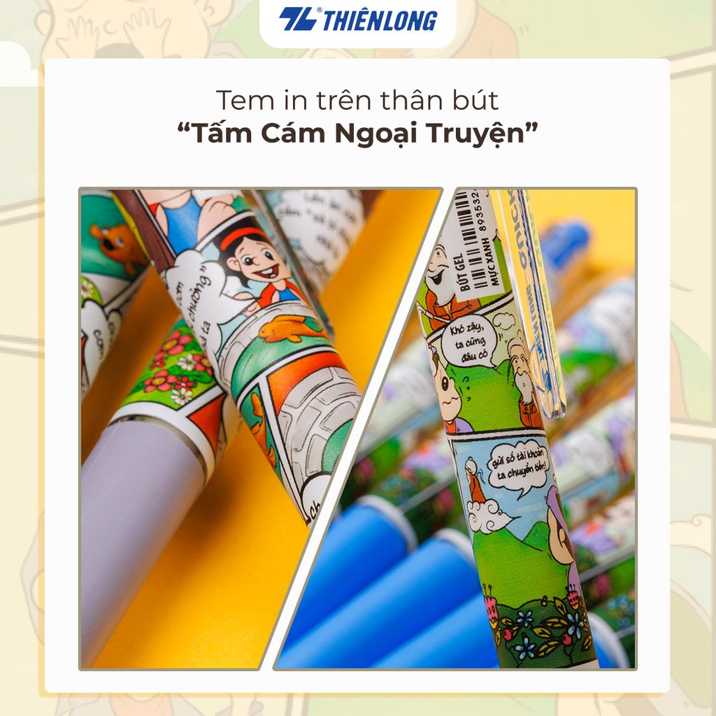 Bút gel Quick Dry Thiên Long Gel-033/v1, Gel-033/v2 Phiên bản đặc biệt  - Mực khô siêu nhanh - Họa tiết thời trang