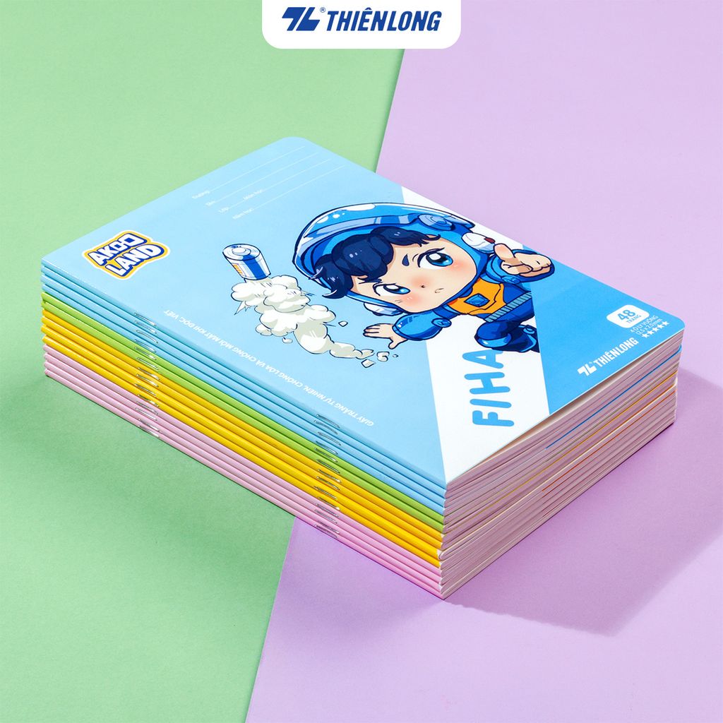 Tập học sinh 48 trang 4 ô ly vuông 2.5mm 80-100gsm Thiên Long - Akooland thế giới học cụ thần kỳ - Mẫu ngẫu nhiên