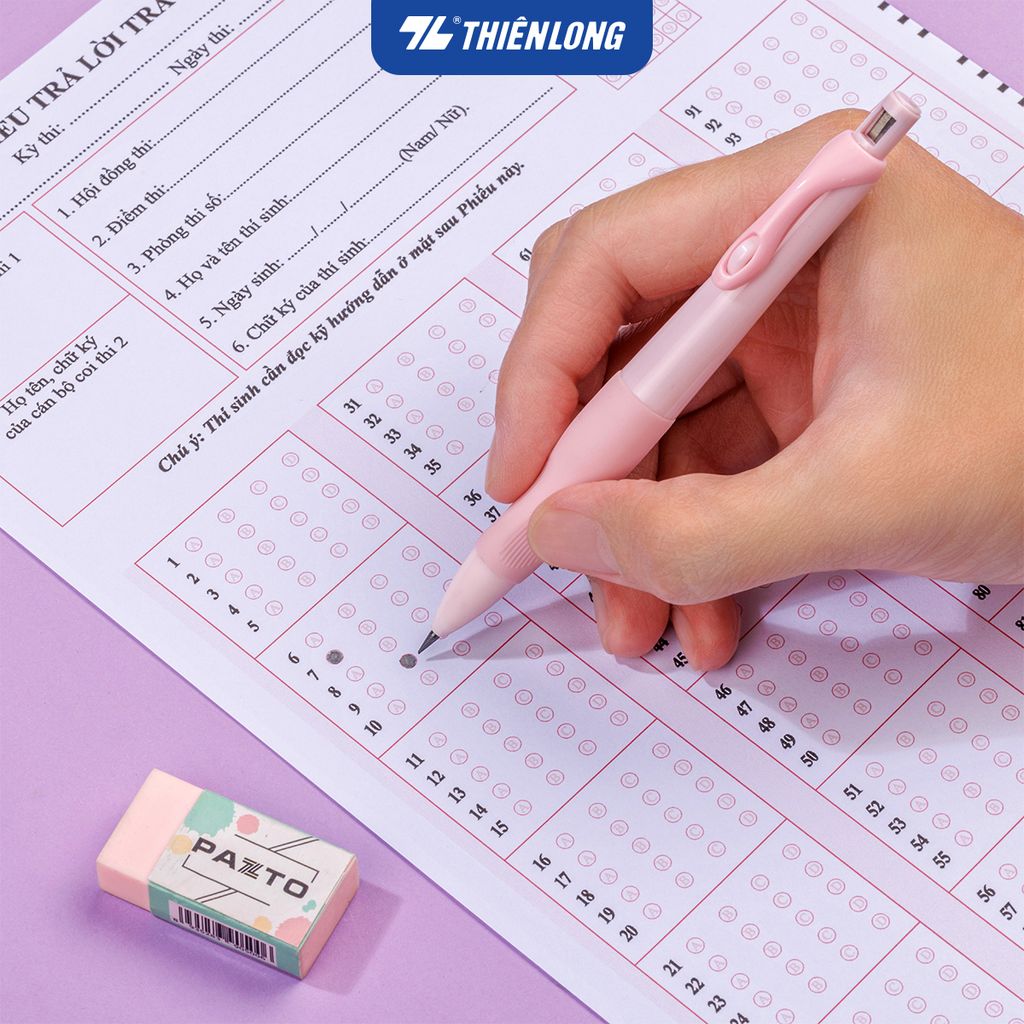 Bút chì bấm Thiên Long PC-032 - Tích hợp chuốt chì trên thân bút - Màu thân ngẫu nhiên