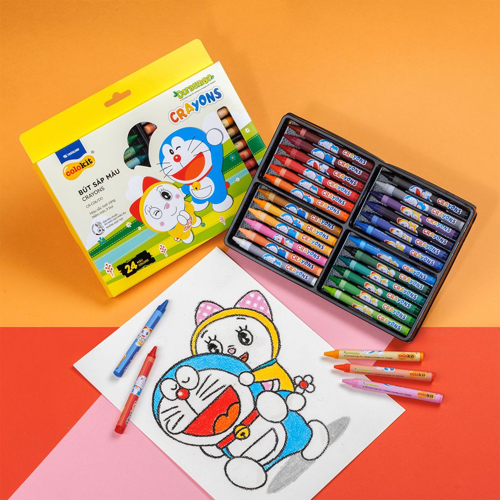 Sáp 24 màu Colokit Doraemon CR-C06/DO