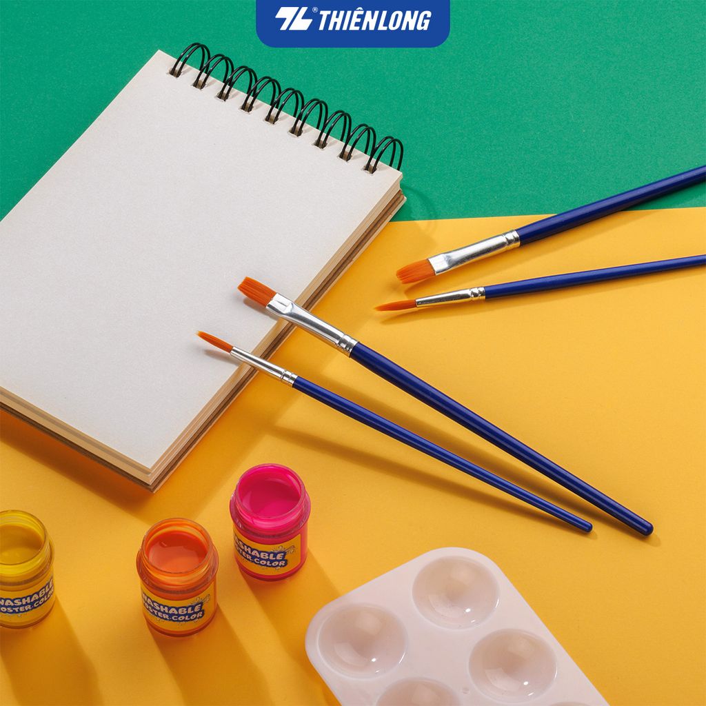 Túi 2 Cọ vẽ Phẳng và Tròn Thiên Long Colokit BRW-C01