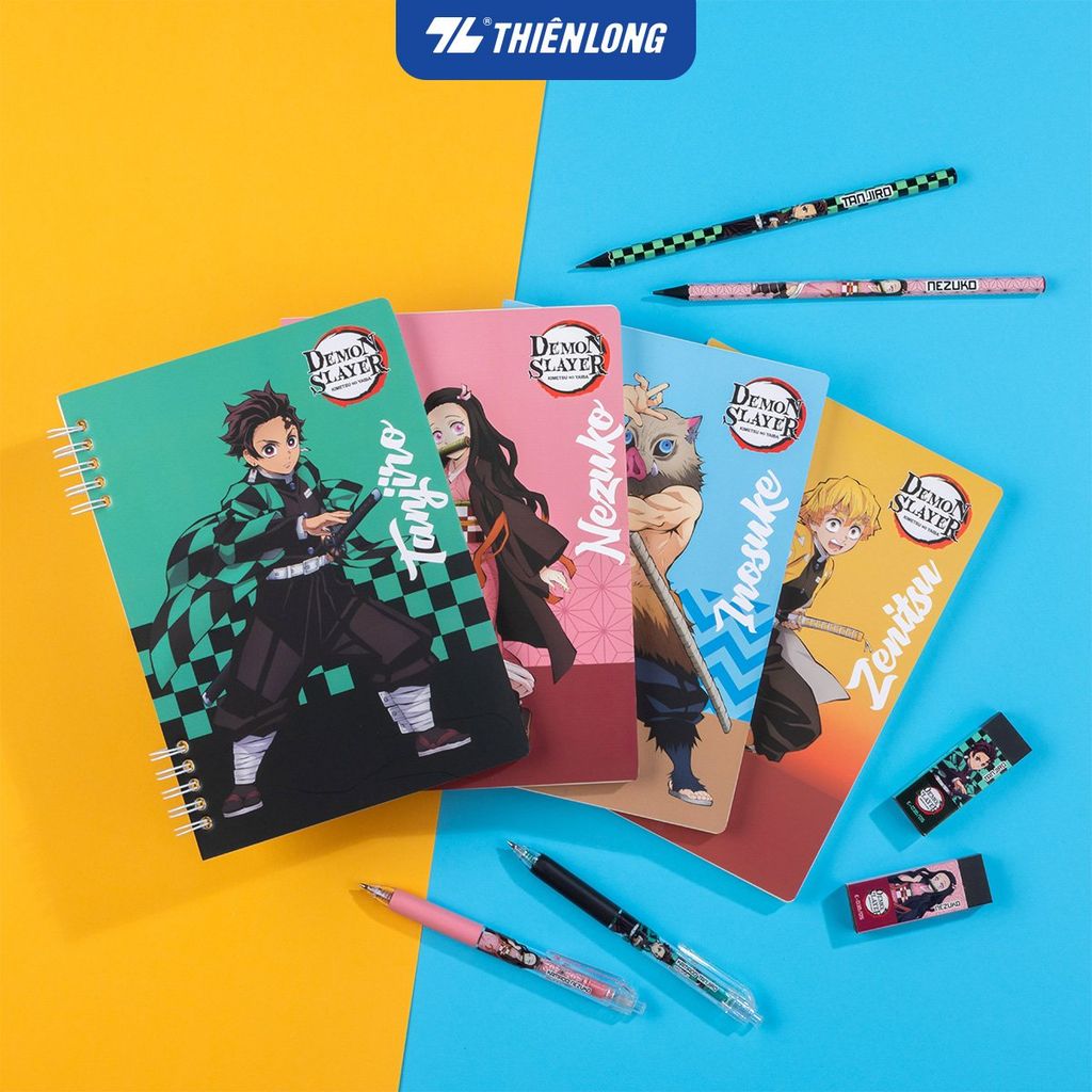 Sổ lò xo đường kẻ ngang A5 nhân vật Demon Slayer Thiên Long MB-023/DS -