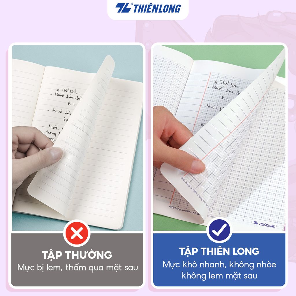 Tập học sinh 48 trang 4 ô ly vuông 2.5mm 80-100gsm Thiên Long - Akooland thế giới học cụ thần kỳ - Mẫu ngẫu nhiên