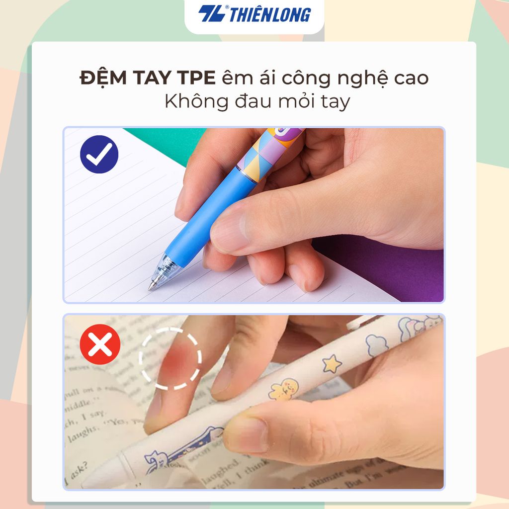 Combo 20 Bút gel Quick Dry Thiên Long Gel-033/V2  - Mực khô siêu nhanh - Họa tiết thời trang