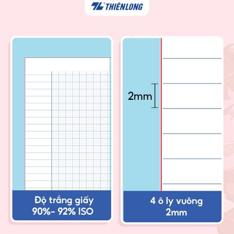 Tập học sinh 96 trang 4 ô ly vuông 2mm 80-100gsm Thiên Long - Akooland thế giới học cụ thần kỳ - Mẫu ngẫu nhiên