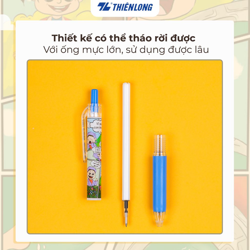 Combo 20 Bút gel Quick Dry Thiên Long Gel-033/V1 - Mực khô siêu nhanh - Họa tiết thời trang