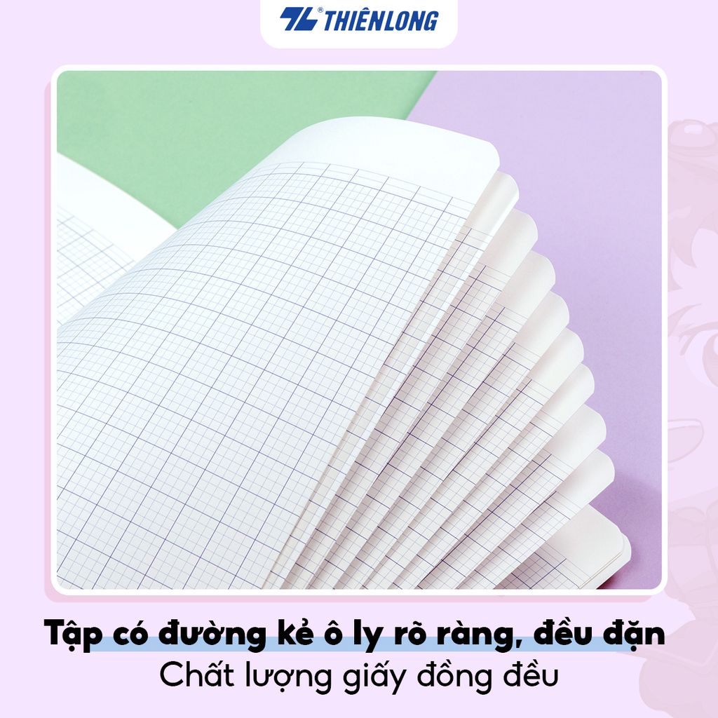 Tập học sinh 48 trang 4 ô ly vuông 2.5mm 80-100gsm Thiên Long - Akooland thế giới học cụ thần kỳ - Mẫu ngẫu nhiên