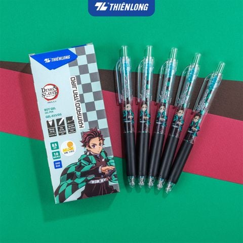Combo 5/10/20 Bút gel Quick Dry Thiên Long Gel-033/DS Phiên bản đặc biệt Demon Slayer  - Mực khô siêu nhanh