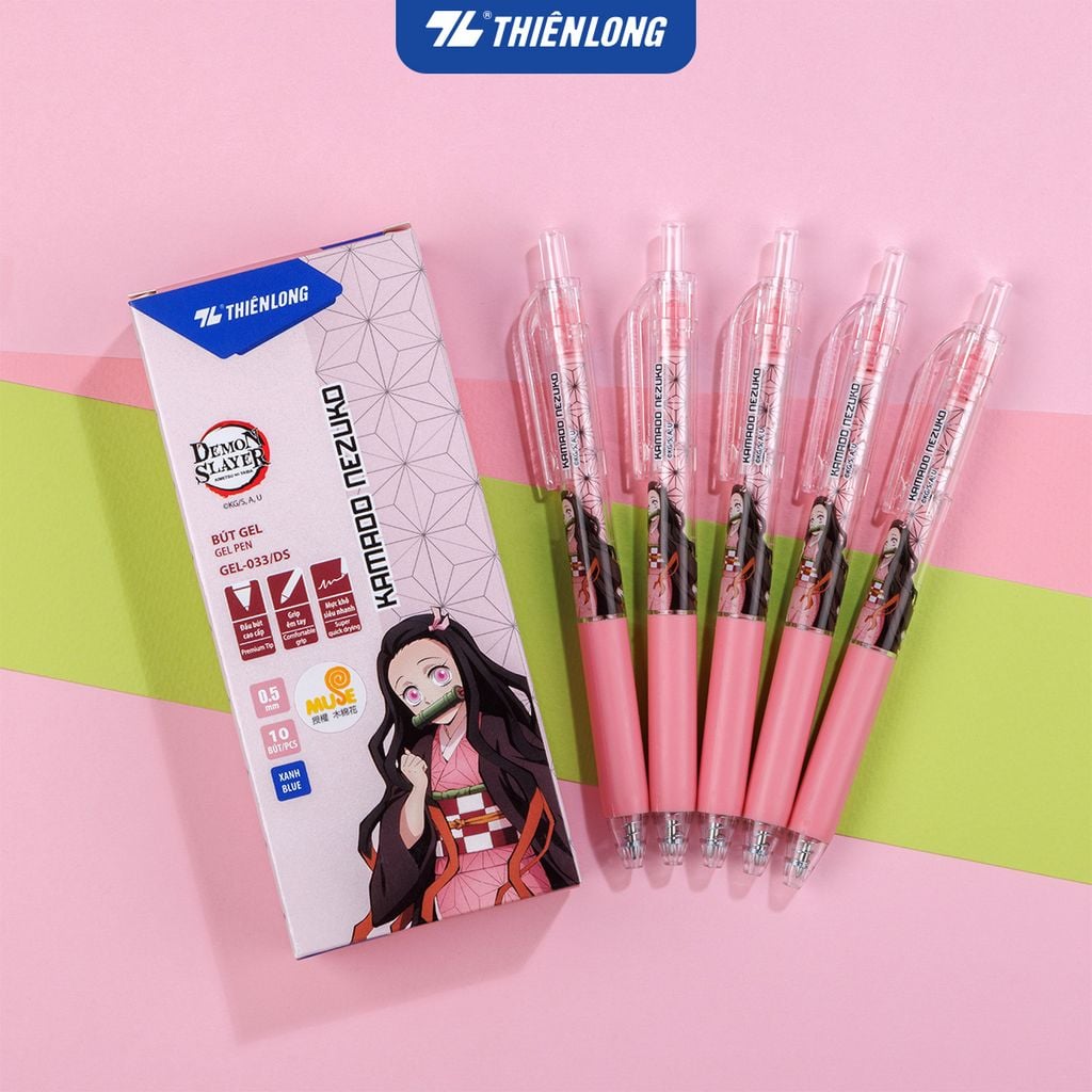 Bút gel Quick Dry Thiên Long Gel-033/DS Phiên bản đặc biệt Demon Slayer  - Mực khô siêu nhanh