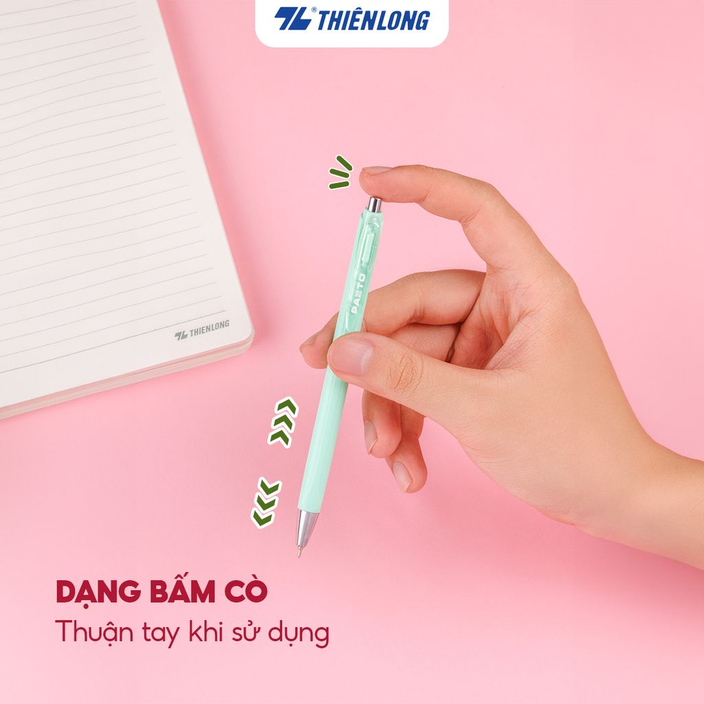 Bút gel B màu Pastel Thiên Long Pazto GEL-B015 - Mực xanh (5 cây)