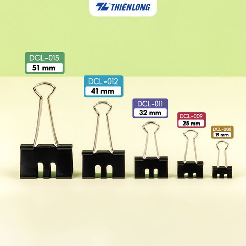 Hộp 12 kẹp bướm công thái học Thiên Long - Ergonomic Binder Clips - Lực bấm nhẹ hơn - Nhiều kích thước lựa chọn