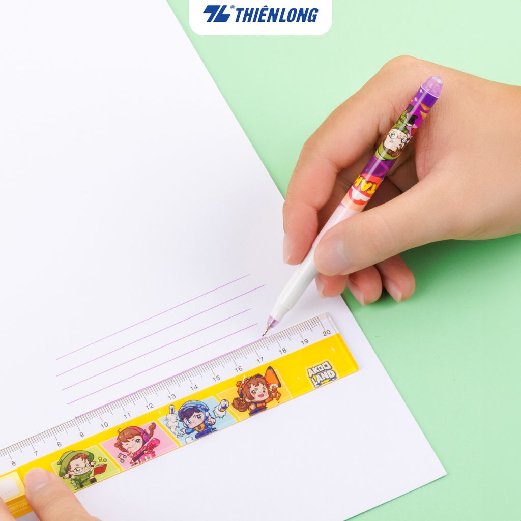 Thước thẳng 20cm Thiên Long TP-SR011/AK - Nhân vật Akooland thế giới học cụ thần kỳ